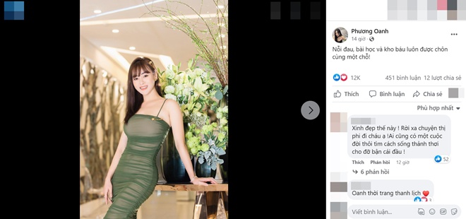 Phương Oanh xóa bài đăng cũ, viết lại bài mới nhưng vẫn nhận nhiều bình luận tiêu cực.