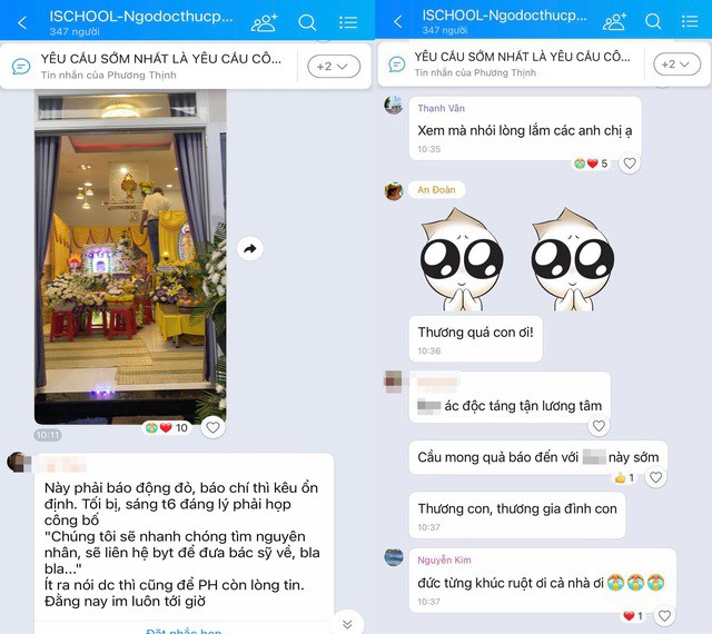 Sự việc khiến 1 cháu bé tử vong đã khiến các phụ huynh đau xót. Ảnh: NVCC