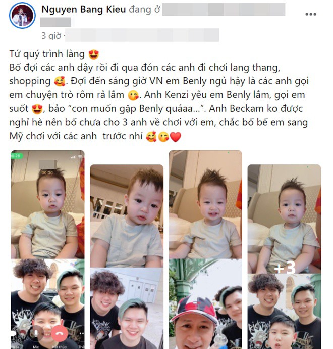 Bằng Kiều muốn bế con trai út sang Mỹ để 4 quý tử có cơ hội được gặp nhau.