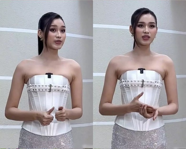 Đỗ Thị Hà mới đây đã rơi vào trường hợp đó. Thiết kế cúp ngực rất bó sát song lại khiến cô chật vật trong việc giấu đi phần mỡ nách và lưng.