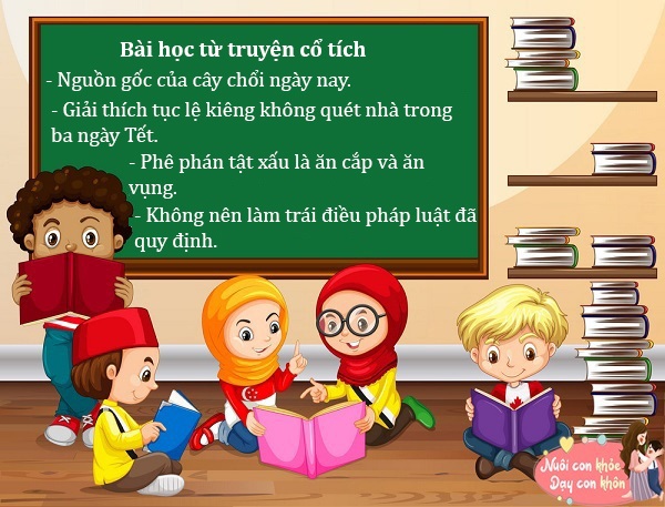 Câu chuyện giải thích tục lệ không quét nhà vào 3 ngày tết của người Việt, đồng thời nhắc nhở chúng ta không nên làm trái những gì pháp luật đã quy định.