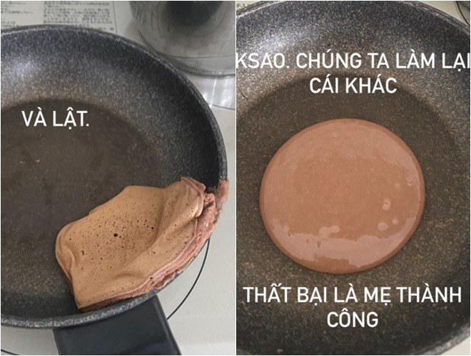Tuy nhiên nhiều tình huống hài hước đã xảy ra. Phương Nga đã thất bại với cú lật bánh bởi cô lật lúc mặt dưới của bánh chưa khô hẳn. Công cuộc với chiếc bánh đầu tiên đổ bể, không bỏ cuộc, cô vẫn làm lại cái khác.