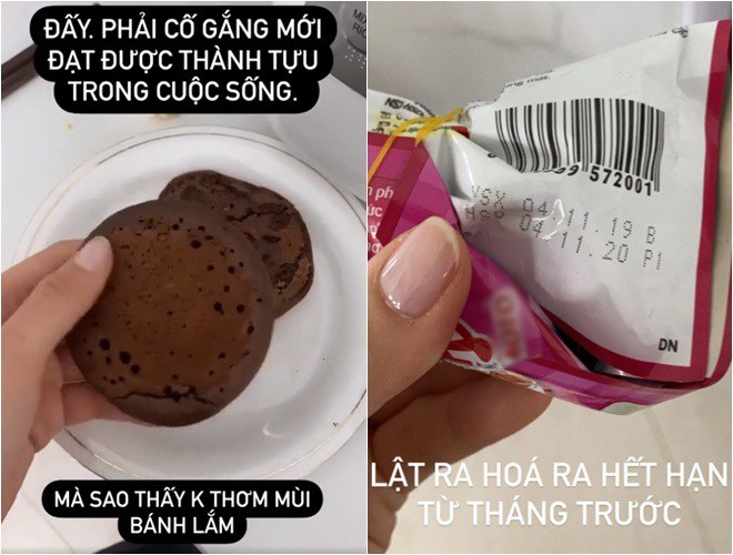 Đến khi hình hài chiếc bánh khá ưng ý thì cô cảm nhận bánh không có mùi thơm cho lắm. Lúc đó bà xã Bình An mới kiểm tra gói bột bánh mà mình dùng và phát hiện đã hết hạn từ tháng trước. Phi vụ vào bếp của nàng Á hậu xinh xắn làm fan được dịp cười lăn cười bò.