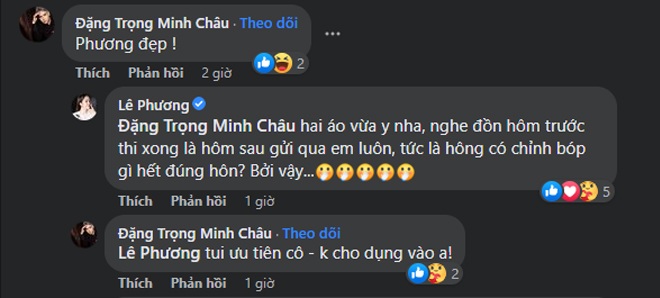 Theo bà mẹ 2 con chia sẻ, bộ áo dài mà cô mặc không cần chỉnh sửa mà mặc đúng với những số đo của các thí sinh tại Hoa hậu Việt Nam năm nay.