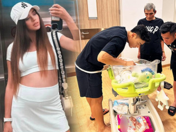 Vợ Tây của thủ môn Bùi Tiến Dũng sinh con trai đầu lòng, gia đình hy vọng nối nghiệp bố?
