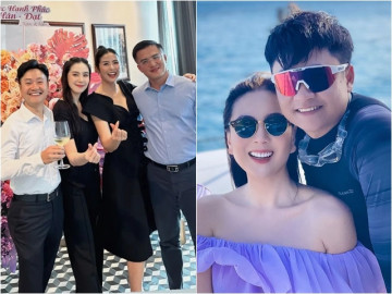 Vợ từng bị chê dùng chồng như phá, giờ ông xã Mai Ngọc xuất hiện bảnh bao khi đi chúc phúc Hoa hậu