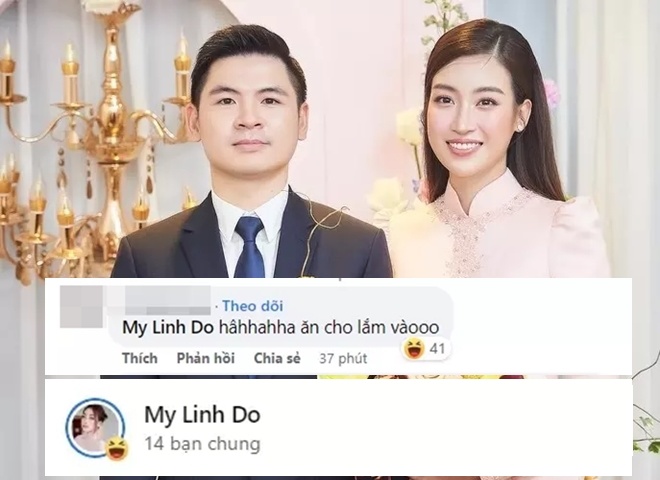 Đỗ Mỹ Linh thả haha khi một người bạn trêu cô bụng to vì ăn nhiều.