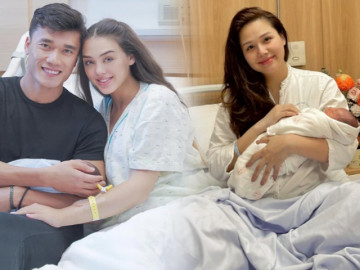 Xưa rồi đi đẻ bù xù, vợ Bùi Tiến Dũng mổ cấp cứu vẫn đẹp, loạt chị em khác rực rỡ không kém