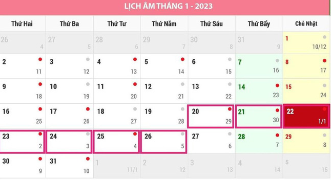 Còn bao nhiêu ngày nữa đến Tết Nguyên Đán năm 2023? - 4