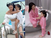 Thời trang - Ngọc Trinh đi làm mặc ngắn trên hở dưới, cạnh "con gái" lại kín đáo, ra dáng mẹ bỉm