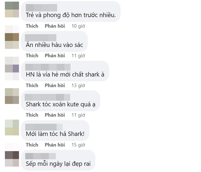 Cư dân mạng liên tục khen ngợi Shark Bình với tóc mới trông trẻ trung, phong cách.