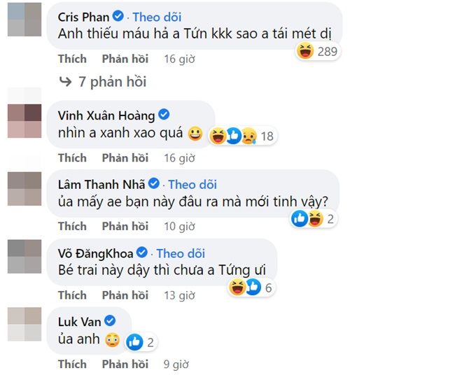 Đồng nghiệp để lại bình luận liên quan đến hình ảnh mới của Kiều Minh Tuấn.