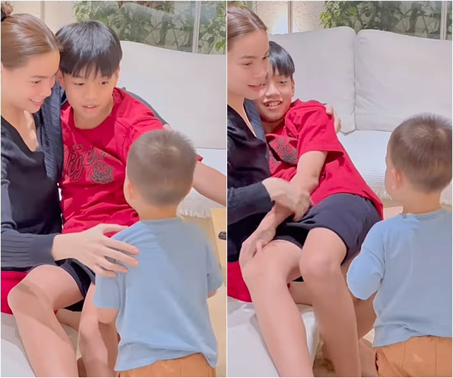 Chiều cao gây chú ý của Subeo khi ngồi trong lòng mẹ.