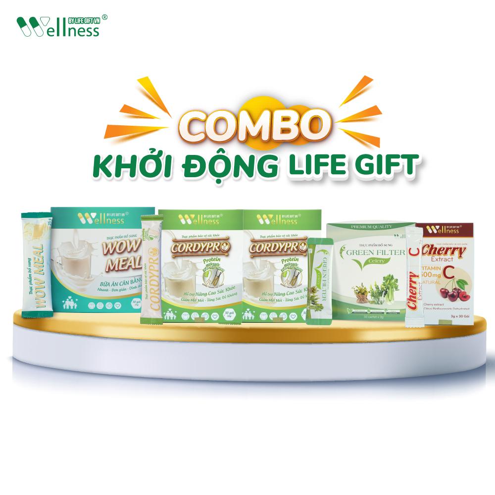 Combo Khởi động Life Gift với liệu trình 3 bước “thanh lọc – nuôi dưỡng – tăng cường” sẽ cung cấp dinh dưỡng cần thiết với canxi, protein (đạm), chất xơ và các thành phần thiết yếu khác như: nhóm các vitamin A, vitamin C, vitamin B9, vitamin B12, vitamin E giúp xây dựng một hệ cơ xương khớp và tăng sức đề kháng thật khỏe mạnh.