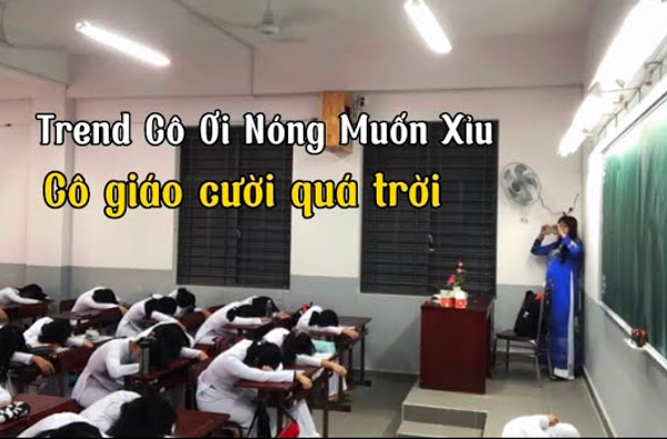 Cô trò trong trend “mệt muốn xỉu”.