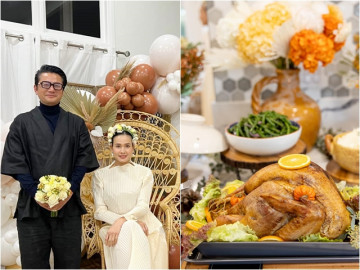 Trước khi làm dâu nhà họ Tôn, Hoa hậu Dương Mỹ Linh khao tiệc bạn bè đẹp lung linh toàn món ngon