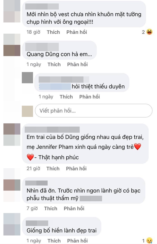 Một số người chê Bảo Nam ăn mặc nhìn như ông ngoại, hoặc cho rằng cậu bé gầy, gù trong ảnh mới chụp cùng mẹ Jennifer Phạm.