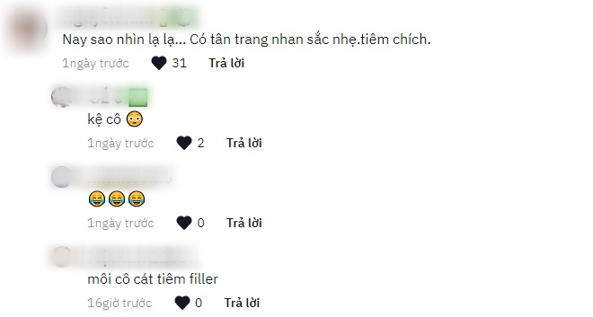 Bên dưới phần bình luận, nhiều người hâm mộ đều cho rằng Cô Cát có tiêm chích nhe để trẻ trung hơn.