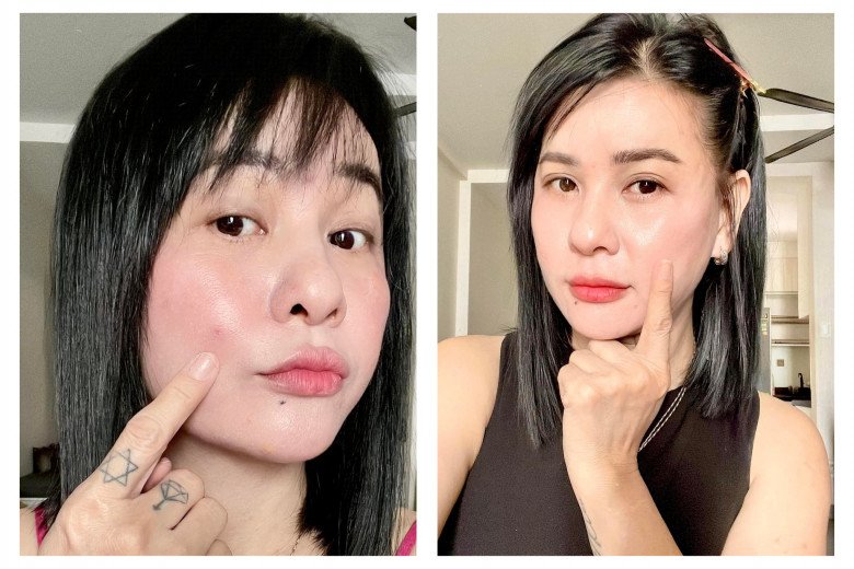 Dù ở ở độ tuổi U55 nhưng cô Cát luôn duy trì một làn da căng bóng, mịn màng.