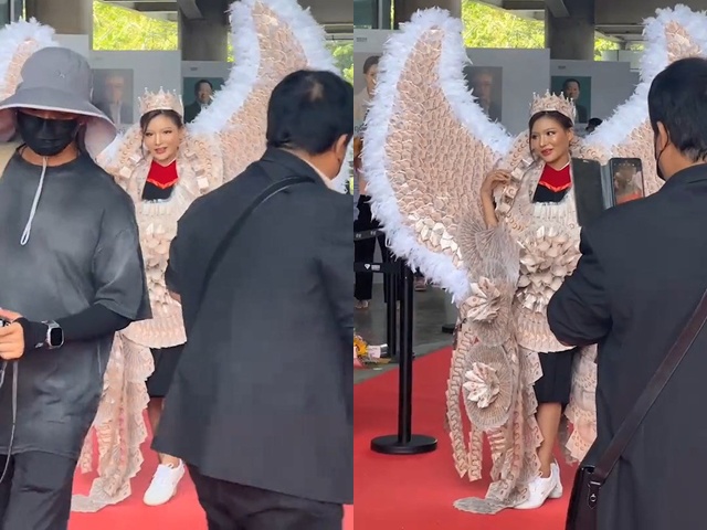 Tốt nghiệp đại học, cô gái được bạn trai tặng bộ đồ làm từ 1,4 tỷ tiền mặt gây tranh cãi - 1