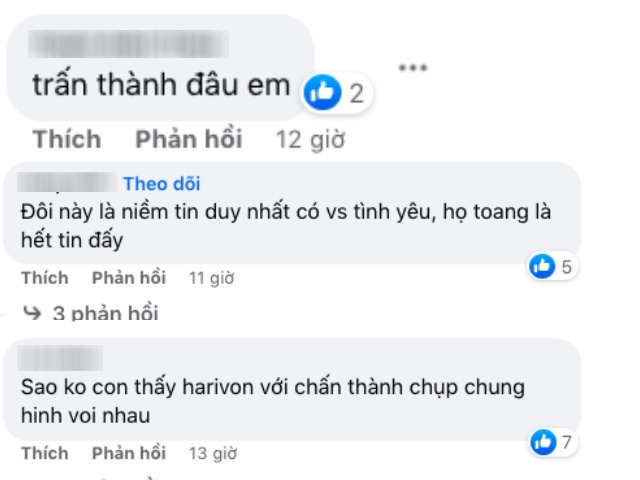 Cư dân mạng thắc mắc khi không thấy Trấn Thành đi cùng Hari như trước đây.
