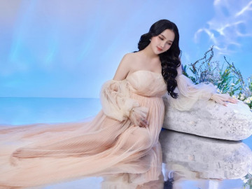 Bà xã Khánh Đơn bụng bầu vượt mặt vẫn đẹp tựa nữ thần