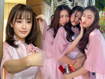 Mai Phương Thuý lần đầu làm dâu phụ, mặc áo dài đẹp quá ai cũng ngỡ cô sắp về nhà chồng với Lương Linh, Thiên Ân