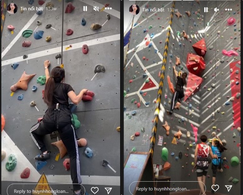 Người đẹp còn là fan cứng của bộ môn hoạt động leo vách mạo hiểm. 