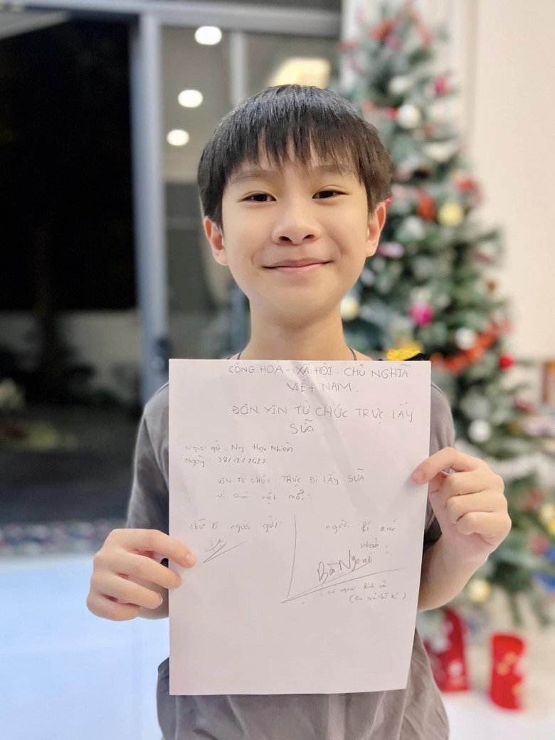 Con trai Lý Hải Minh Hà 11 tuổi viết đơn xin từ chức khiến mẹ giật mình - 1