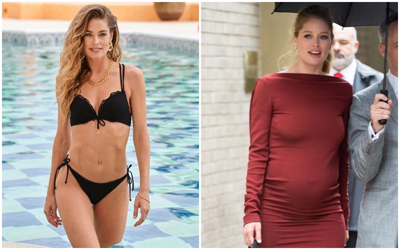 Siêu mẫu người Hà Lan Doutzen Kroes cũng tăng cân nhiều khi mang bầu, trông gương mặt cô đầy đặn hơn.
 
