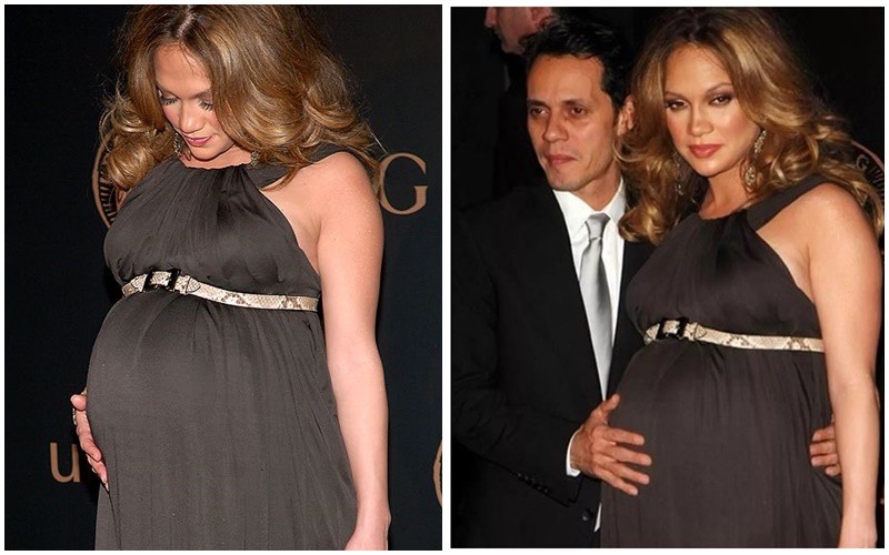 Jennifer Lopez từng có một thời tăng cân nhanh chóng khi mang bầu, khiến cô mất hết những đường cong nóng bỏng. 
