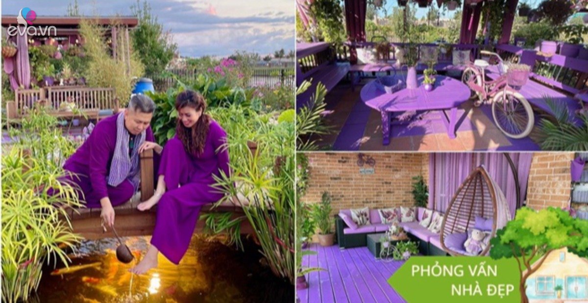 View - Mẹ Việt phủ nhà vườn 1.000m2 ngập màu tím mộng mơ, ở Mỹ mà tưởng miền Tây sông nước Việt