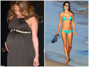 Bà bầu - Tăng cân vùn vụt khi mang bầu, sau sinh các bà mẹ nổi tiếng lấy lại vóc dáng bằng cách nào?