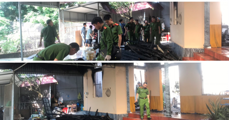 Ngôi nhà xảy ra vụ cháy. (Ảnh: Công an tỉnh Bắc Giang)