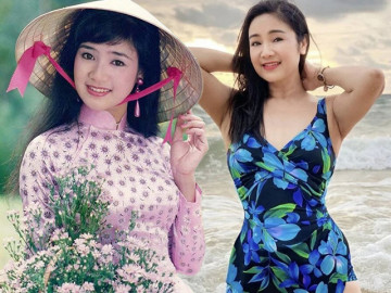 Khi tiểu thư Lá ngọc cành vàng thập niên 90 diện đồ tắm, dáng người tròn trịa vẫn làm hội U60 ngưỡng mộ