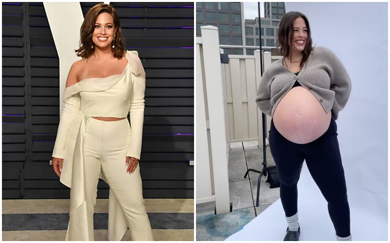 Nữ người mẫu nổi tiếng Ashley Graham đã không thể kiểm soát được cân nặng khi mang bầu.
