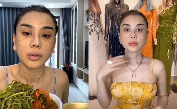 Khi không có make-up, người đẹp trông khá nhợt nhạt.