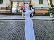 Bà Tưng Huyền Anh thả dáng nuột với áo dài nữ sinh, mặc tinh tế không lộ chút khuyết điểm