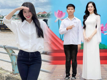Phát hiện 2 Hoa - Á hậu học cùng trường với Quán quân Olympia 2023, nhan sắc trong veo, có làn da đẹp nhất làng hương sắc