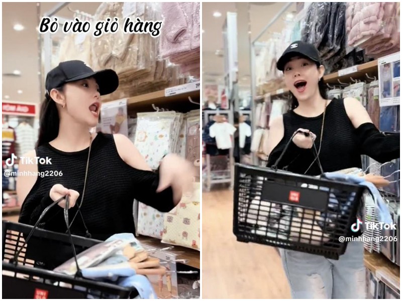 Mới đây trên kênh Tiktok, Minh Hằng đã chia sẻ khoảnh khắc thú vị khi đi mua sắm đồ cho quý tử. Trong clip, nữ ca sĩ hé lộ nguyên nhân khiến các mẹ phải chật vật suy nghĩ mỗi khi đi shopping. 
