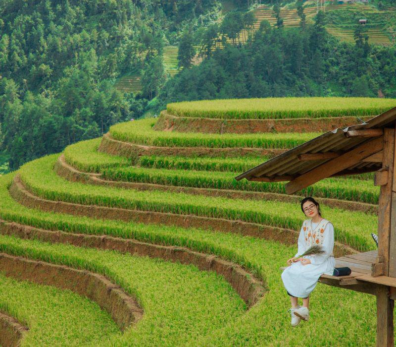 Thị trấn Mù Cang Chải nhỏ xinh nằm gọn giữa hai sườn núi với những bản làng thanh bình dưới thung lũng xanh hay trên đèo Khau Phạ.
