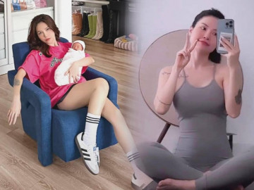 Chị đẹp lấy chồng kém 9 tuổi khoe body cực nét sau sinh, hội bỉm sữa ào ào vào xin vía