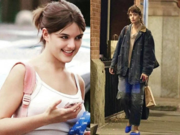 Ngôi sao 24/7: Trong khi con gái Suri được khen ngày càng xinh, Katie Holmes lại bị chê tàn tạ xuống sắc