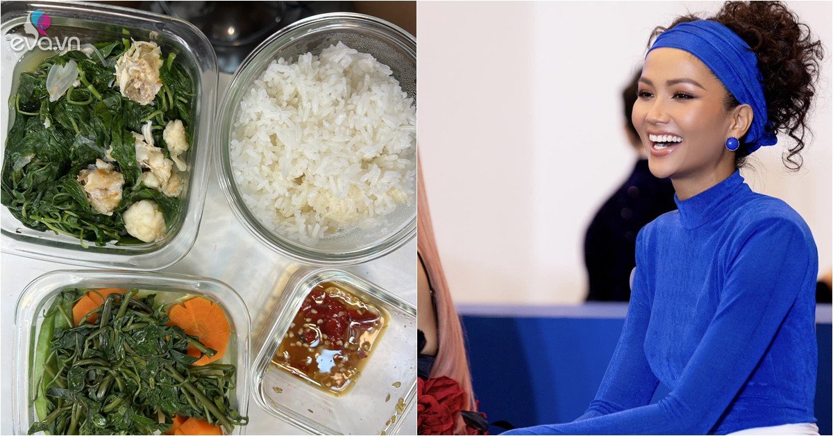 View - Hoa hậu mộc mạc H'Hen Niê mang cơm đi làm: Nhìn toàn rau là rau, nết ăn sáng cũng phải có cơm