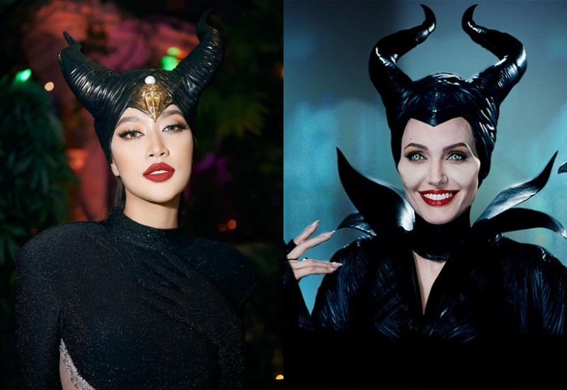 Năm nay, Hoa hậu Đoàn Thiên Ân đầy quyến rũ, ma mị khi hóa nhân vật Tiên Hắc Ám Maleficent trong phim cùng tên.
