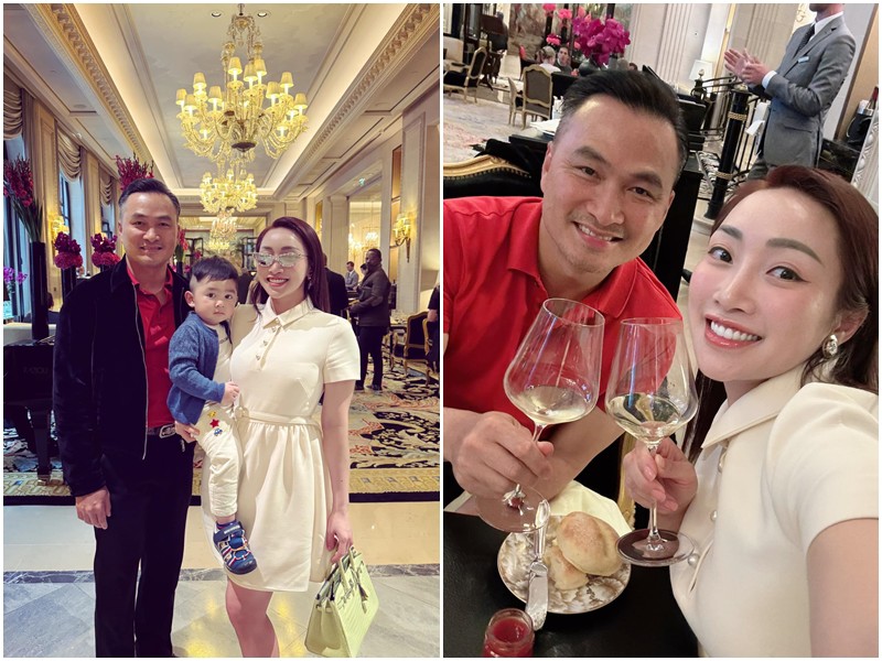 Trên trang cá nhân, vợ Chi Bảo khoe ảnh cùng chồng và con trai cưng vừa có chuyến tham quan, mua sắm ở Paris. 
