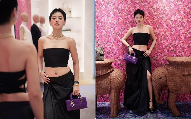 Khánh Linh là khách mời thường xuyên của nhiều nhà mốt tại các sự kiện thời trang quốc tế.
