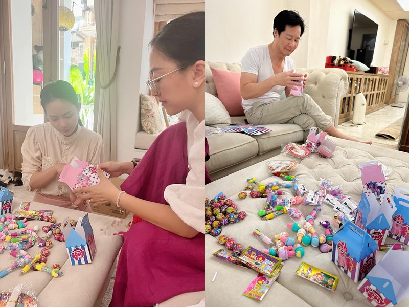 Dù chưa đến ngày sinh nhật con nhưng Phan Như Thảo và chồng đại gia đã tất bật chuẩn bị sớm trước vài ngày.
