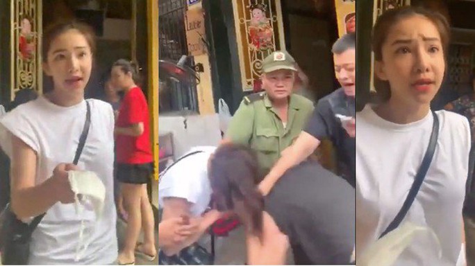 Hình ảnh Lưu Đê Ly ẩu đả với anti fan trên phố.