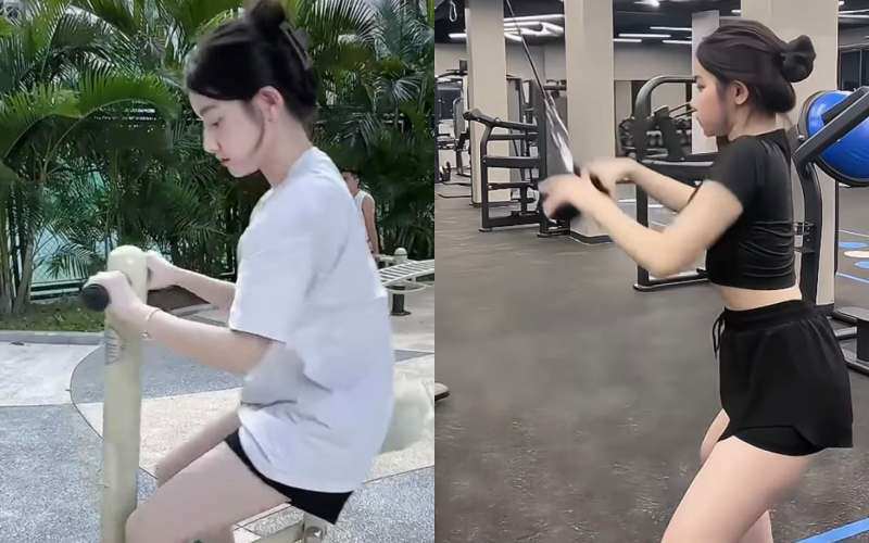 "Mỹ nữ mukbang" thường dành thời gian tập gym để duy trì vóc dáng. Những lúc không quay clip, Quỳnh Trương sẽ kết hợp detox với ăn uống lành mạnh.
